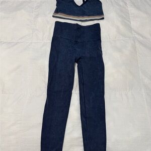 SPANX yoga Dark Blue Leggings Set